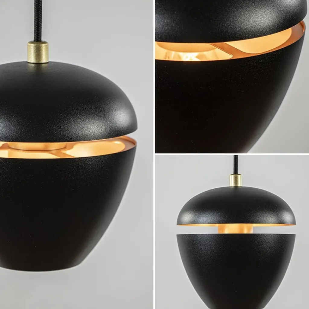 Straluma Hanglamp Claire 1L zwart/matgoud> Eetkamerverlichting|Hanglampen