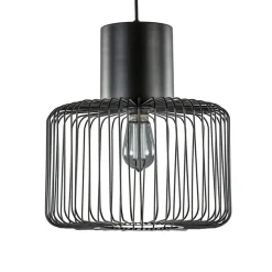 Straluma Hanglamp draad cilinder zwart met klos> Draadlampen|Eetkamerverlichting