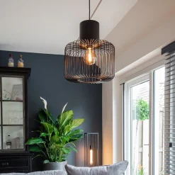 Straluma Hanglamp draad cilinder zwart met klos><noscript><img width=