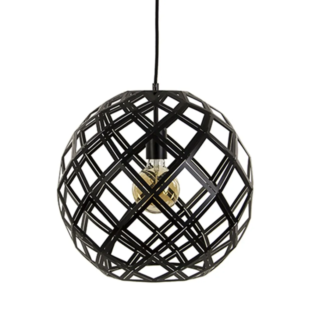 Straluma Hanglamp Emma bol zwart 40cm> Eettafellampen|Woonkamerlampen