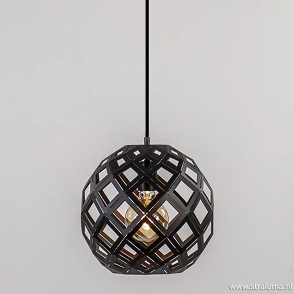 Straluma Hanglamp Emma bol zwart 30cm> Pendel Lampen|Woonkamerlampen