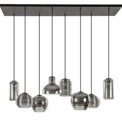 Straluma Hanglamp Fantasy 8L zwart + smoke glas mix> Eettafellampen|Pendel Lampen