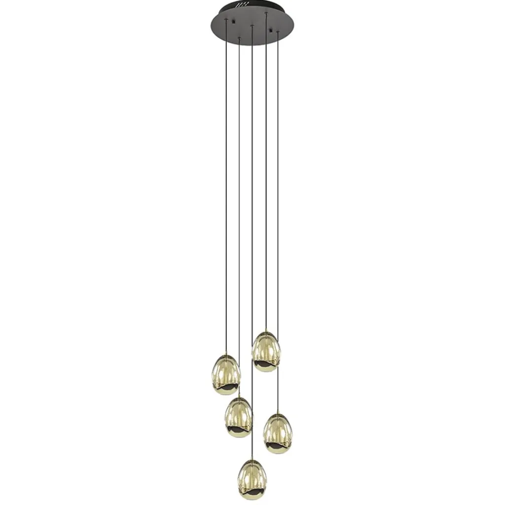 Straluma Hanglamp Golden Egg 5L rond zwart/goud> Hanglampen|Eettafellampen