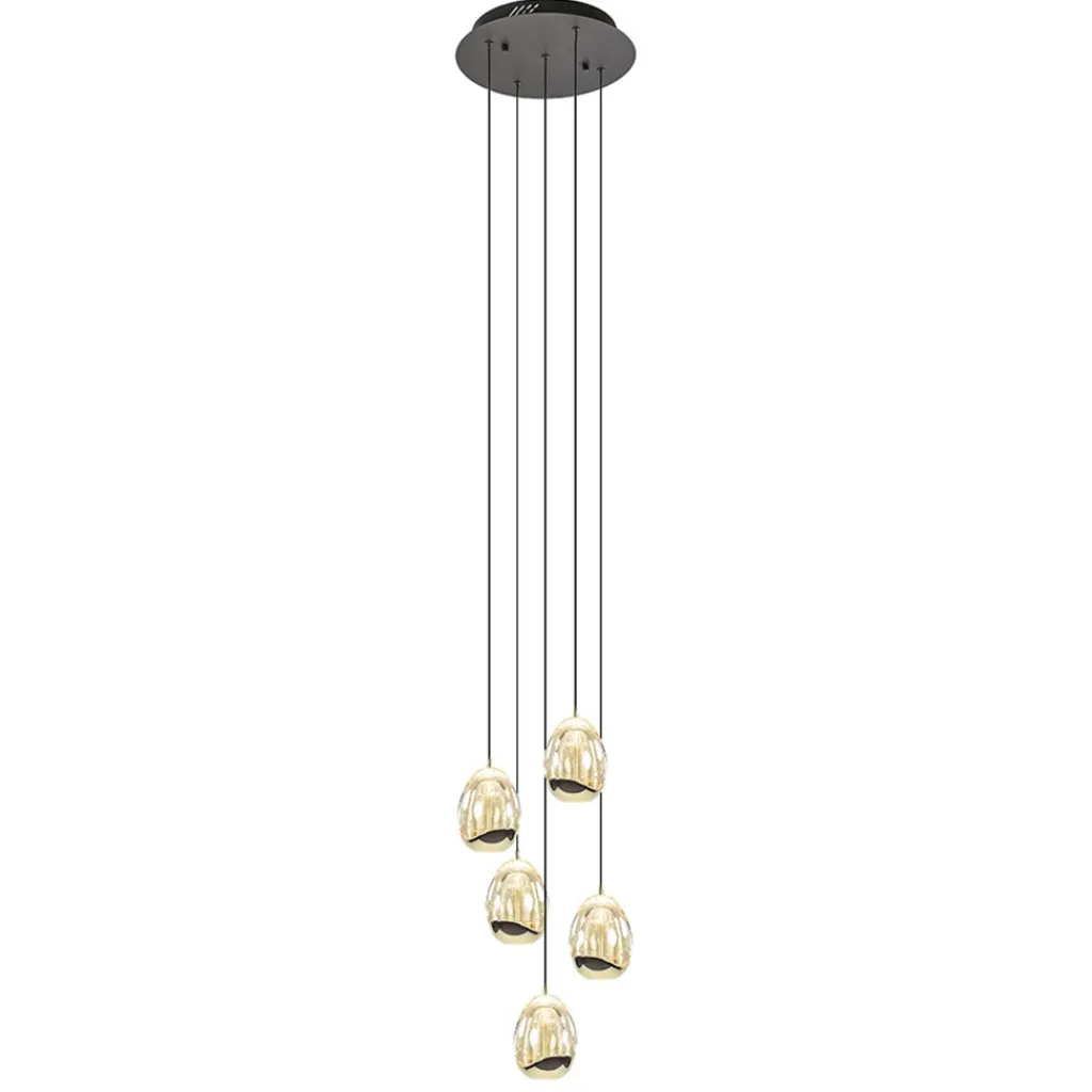 Straluma Hanglamp Golden Egg 5L rond zwart/goud> Hanglampen|Eettafellampen