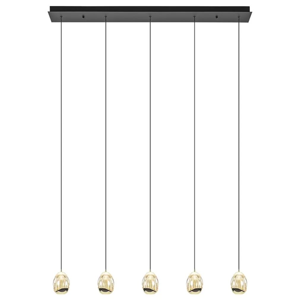 Straluma Hanglamp Golden Egg 5L zwart/goud> Hanglampen|Eettafellampen