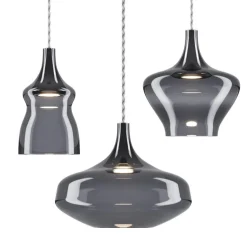 Straluma Hanglamp Italiaans design retro smoke glas inclusief LED><noscript><img width=