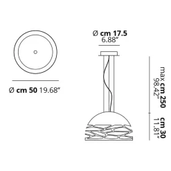 Straluma Hanglamp Kelly koepel 50cm champagne> Eettafellampen|Woonkamerlampen