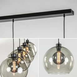 Straluma Hanglamp 4L balk zwart + smoke glas 30cm><noscript><img width=