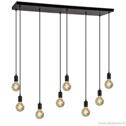 Straluma Hanglamp 8L plaat 110cm zwart ex.e27 lb> Eettafellampen|Pendel Lampen