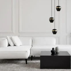 Straluma Hanglamp 3-lichts rond zwart/goud><noscript><img width=
