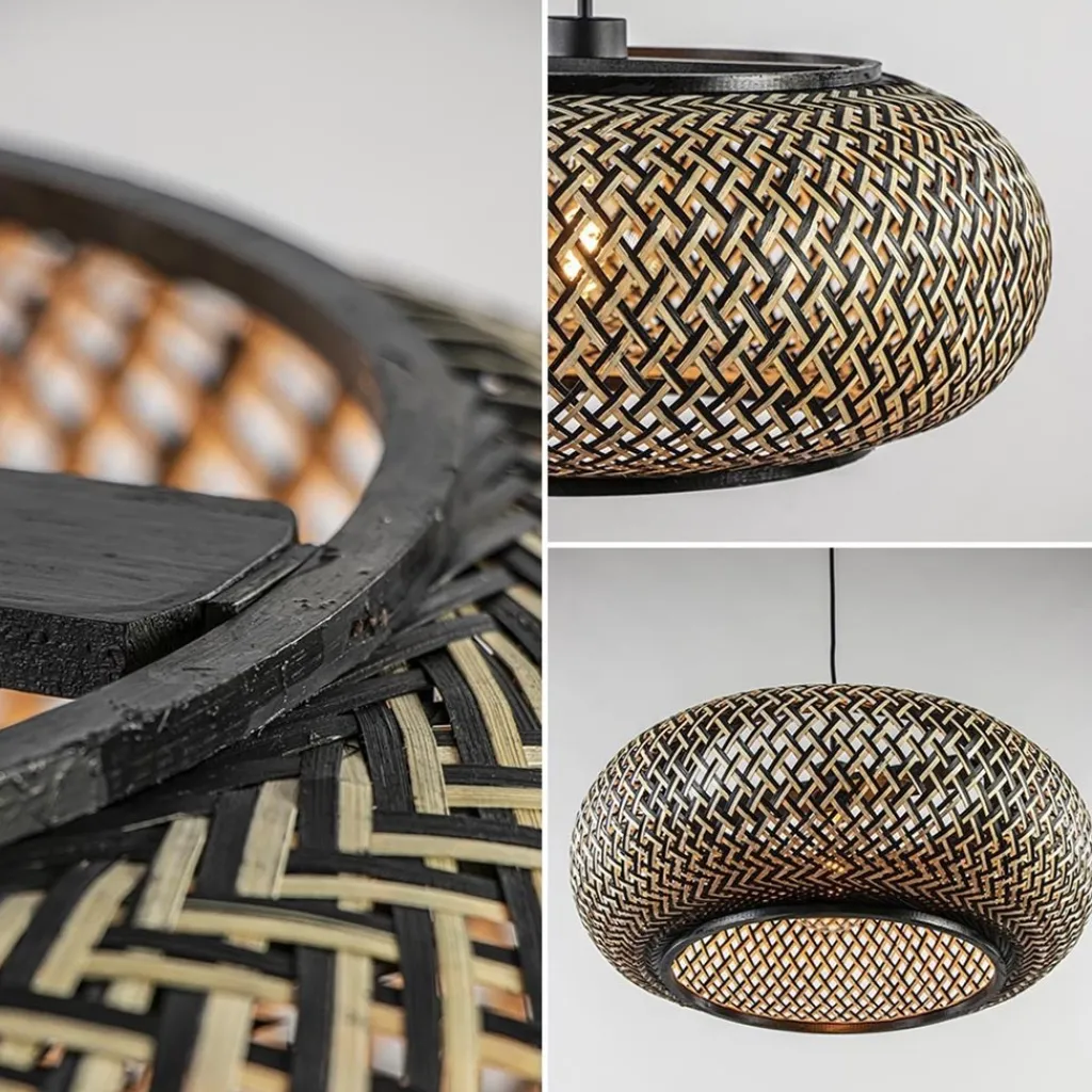 Straluma Hanglamp Maze bamboe/zwart 60cm> Eettafellampen|Woonkamerlampen