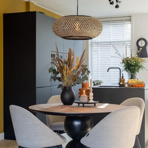 Straluma Hanglamp Maze bamboe/zwart 60cm> Eettafellampen|Woonkamerlampen