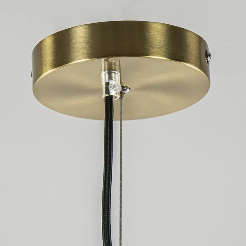 Straluma Hanglamp Medina 48cm messing + amber glas> Light and Living|Keukenverlichting