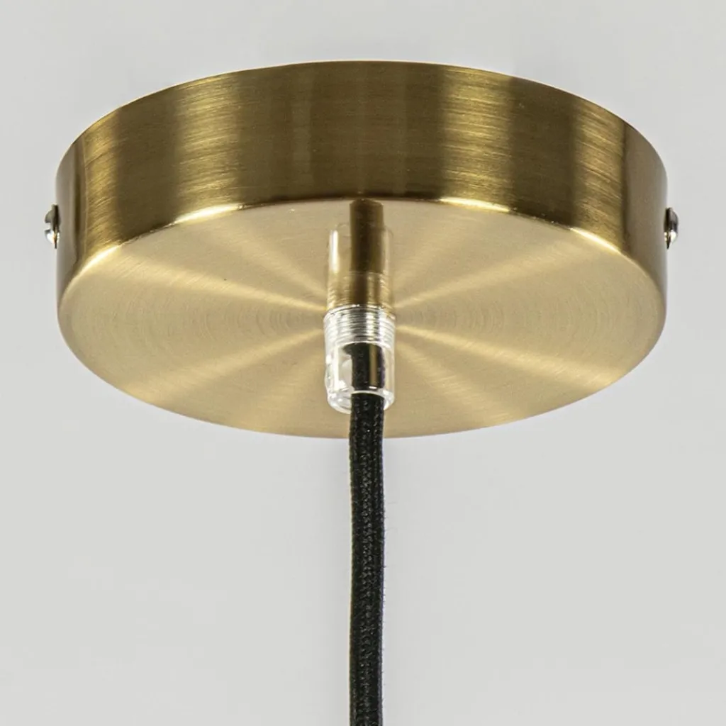 Straluma Hanglamp Medina satin gold/amber glas 40cm> Light and Living|Slaapkamerlampen