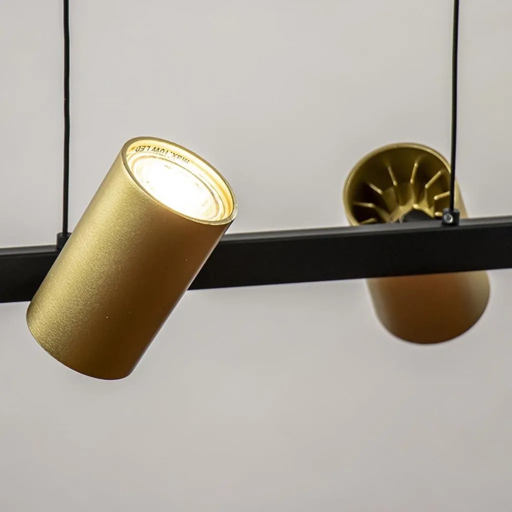 Straluma Hanglamp met spots 6-lichts zwart/goud> Eettafellampen|Kantoorverlichting
