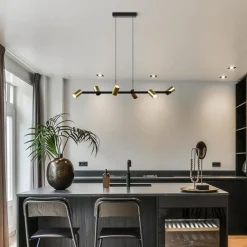 Straluma Hanglamp met spots 6-lichts zwart/goud><noscript><img width=