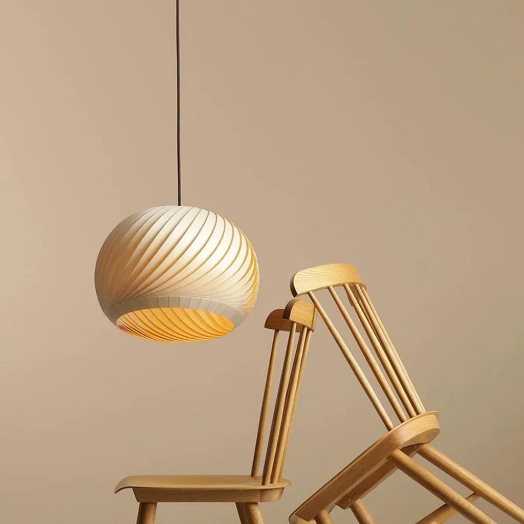 Straluma Hanglamp Nature 40cm hout naturel> Eettafellampen|Eetkamerverlichting