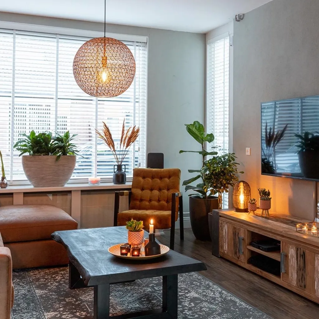 Straluma Hanglamp Oronero bol zwart/goud 50cm> Eettafellampen|Keukenverlichting