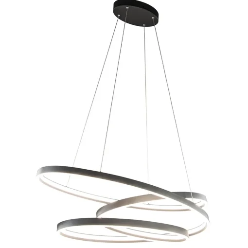 Straluma Hanglamp ovale ringen mat zwart> Hanglampen|Eettafellampen