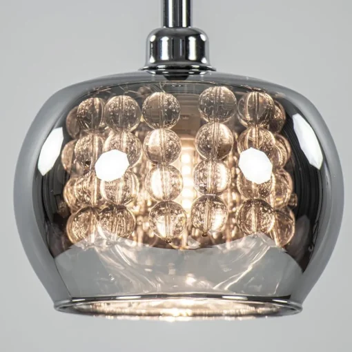 Straluma Hanglamp Pearl klein chroom + smoke glas> Nachtkastlampen|Pearl