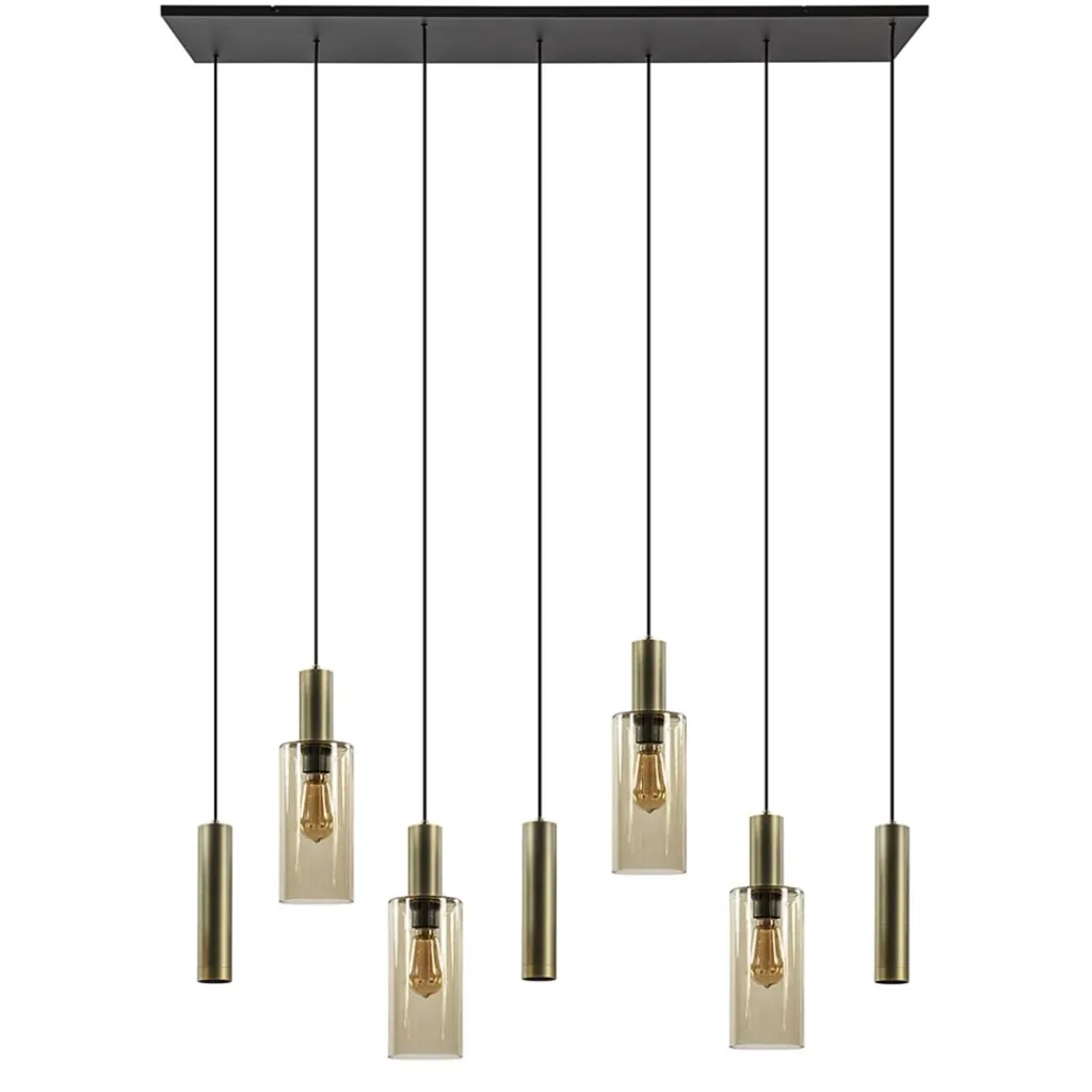 Straluma Hanglamp Perugia 7L brons/zwart> Hanglampen|Eettafellampen