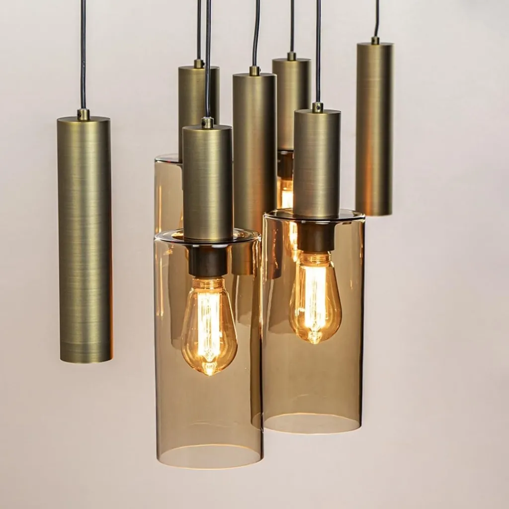 Straluma Hanglamp Perugia 7L brons/zwart> Hanglampen|Eettafellampen