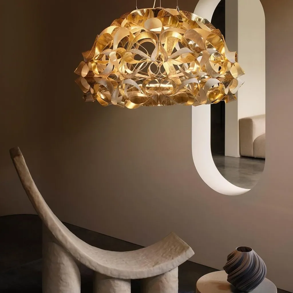 Straluma Hanglamp Quantica 74cm gold/white> Eettafellampen|Kantoorverlichting