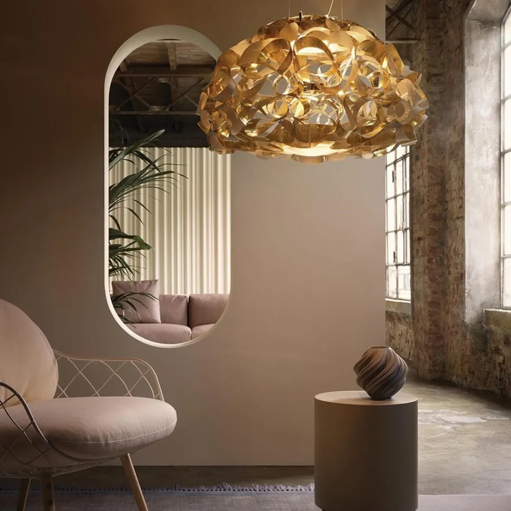 Straluma Hanglamp Quantica 74cm gold/white> Eettafellampen|Kantoorverlichting