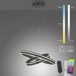 Straluma Hanglamp Q-Vito dubbel zwart + remote cct> Hanglampen|Smart lampen