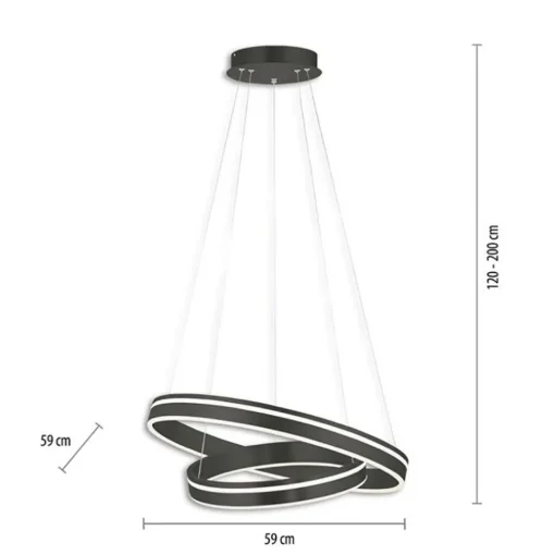 Straluma Hanglamp Q-Vito dubbel zwart + remote cct> Hanglampen|Smart lampen