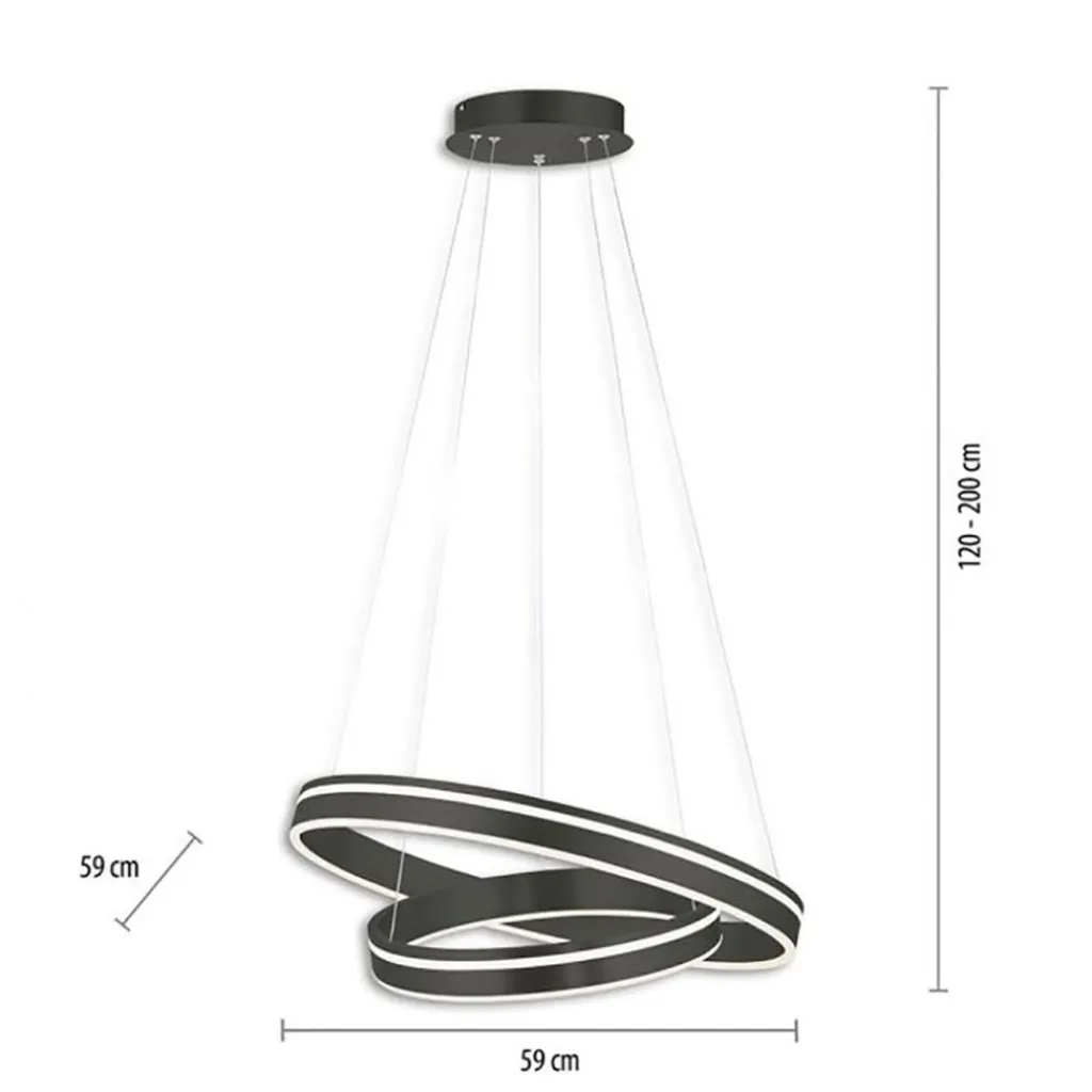 Straluma Hanglamp Q-Vito dubbel zwart + remote cct> Hanglampen|Smart lampen