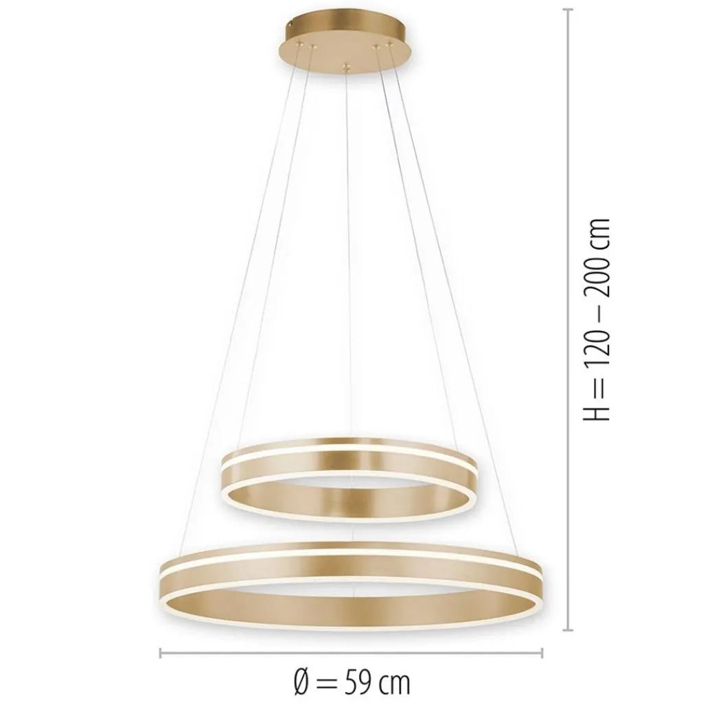 Straluma Hanglamp Q-Vito dubbele ring gold smart> Smart lampen|Hanglampen