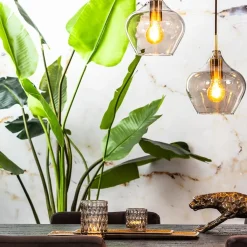 Straluma Hanglamp Rakel 20cm antiek brass+smoke glas><noscript><img width=