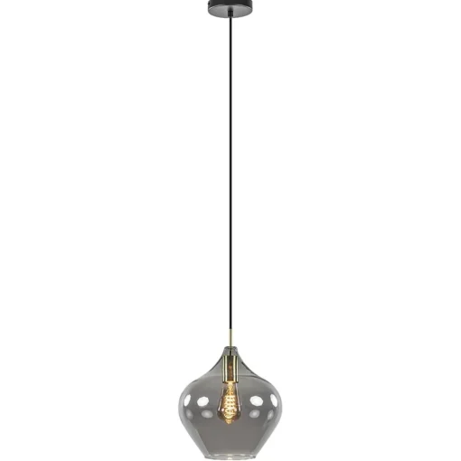 Straluma Hanglamp Rakel 27cm antiek brass+smoke glas> Light and Living|Woonkamerlampen