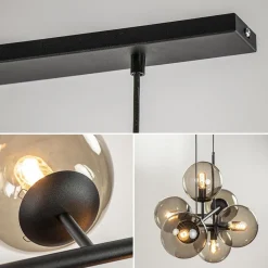 Straluma Hanglamp Random bol 6L zwart met smoke glas></noscript> Eettafellampen|Keukenverlichting