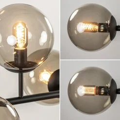 Straluma Hanglamp Random bol 6L zwart met smoke glas></noscript> Eettafellampen|Keukenverlichting