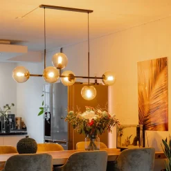 Straluma Hanglamp Random bol 6L zwart met smoke glas></noscript> Eettafellampen|Keukenverlichting