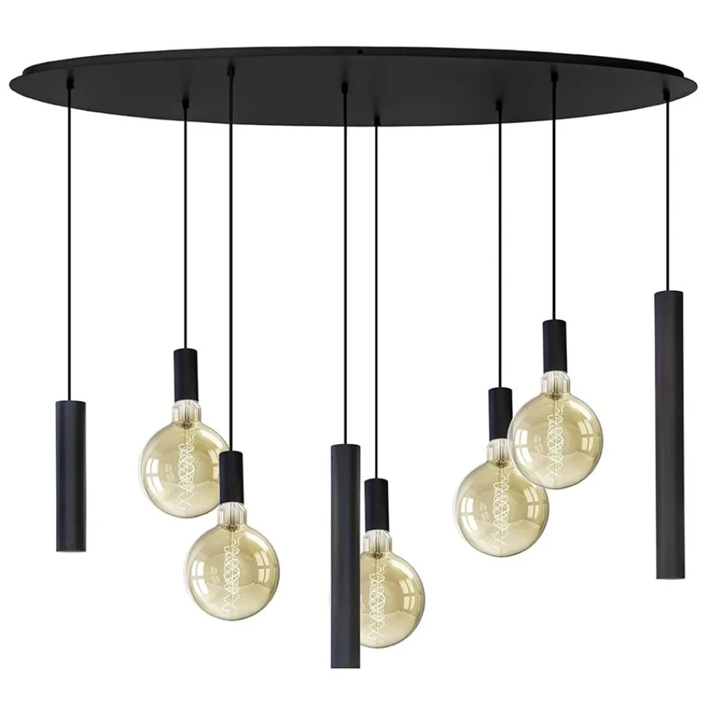 Straluma Hanglamp Riva ovaal 8L zwart> Eettafellampen|Pendel Lampen