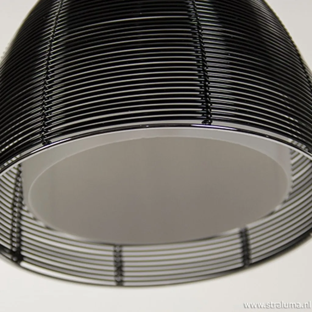 Straluma Hanglamp rond 3-lichts zwart draad/glas> Eettafellampen|Draadlampen