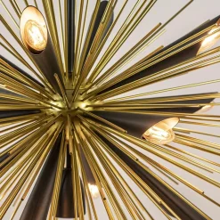 Straluma Hanglamp Springfield rond zwart/goud sprieten><noscript><img width=