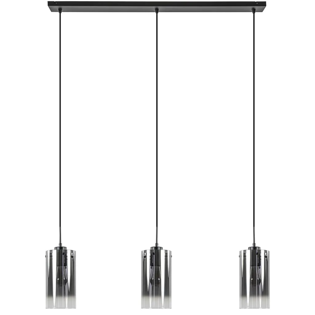 Straluma Hanglamp Ventotto 3l zwart/smoke glas> Eettafellampen|Keukenverlichting
