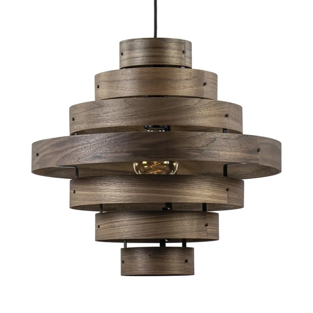 Straluma Hanglamp Walnut  zwart / walnoot hout> Woonkamerlampen|Slaapkamerlampen