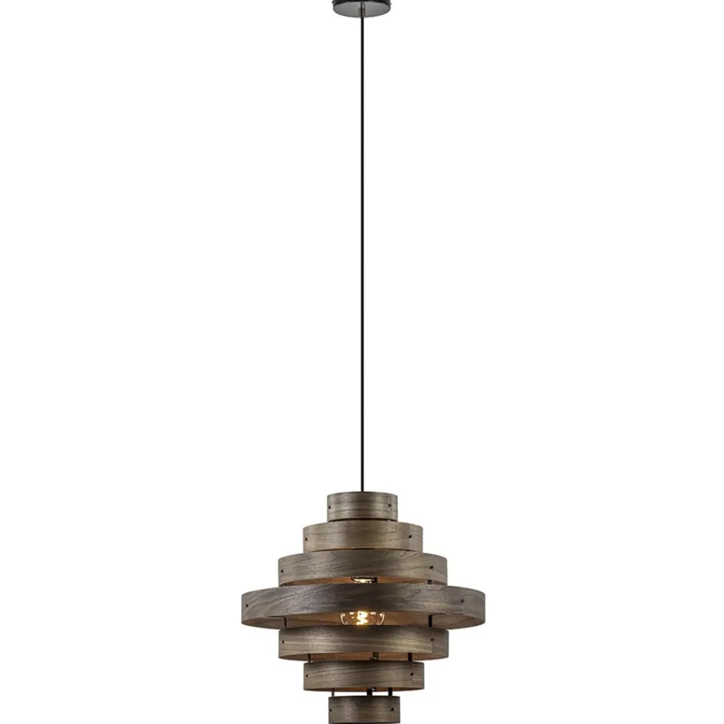 Straluma Hanglamp Walnut  zwart / walnoot hout> Woonkamerlampen|Slaapkamerlampen