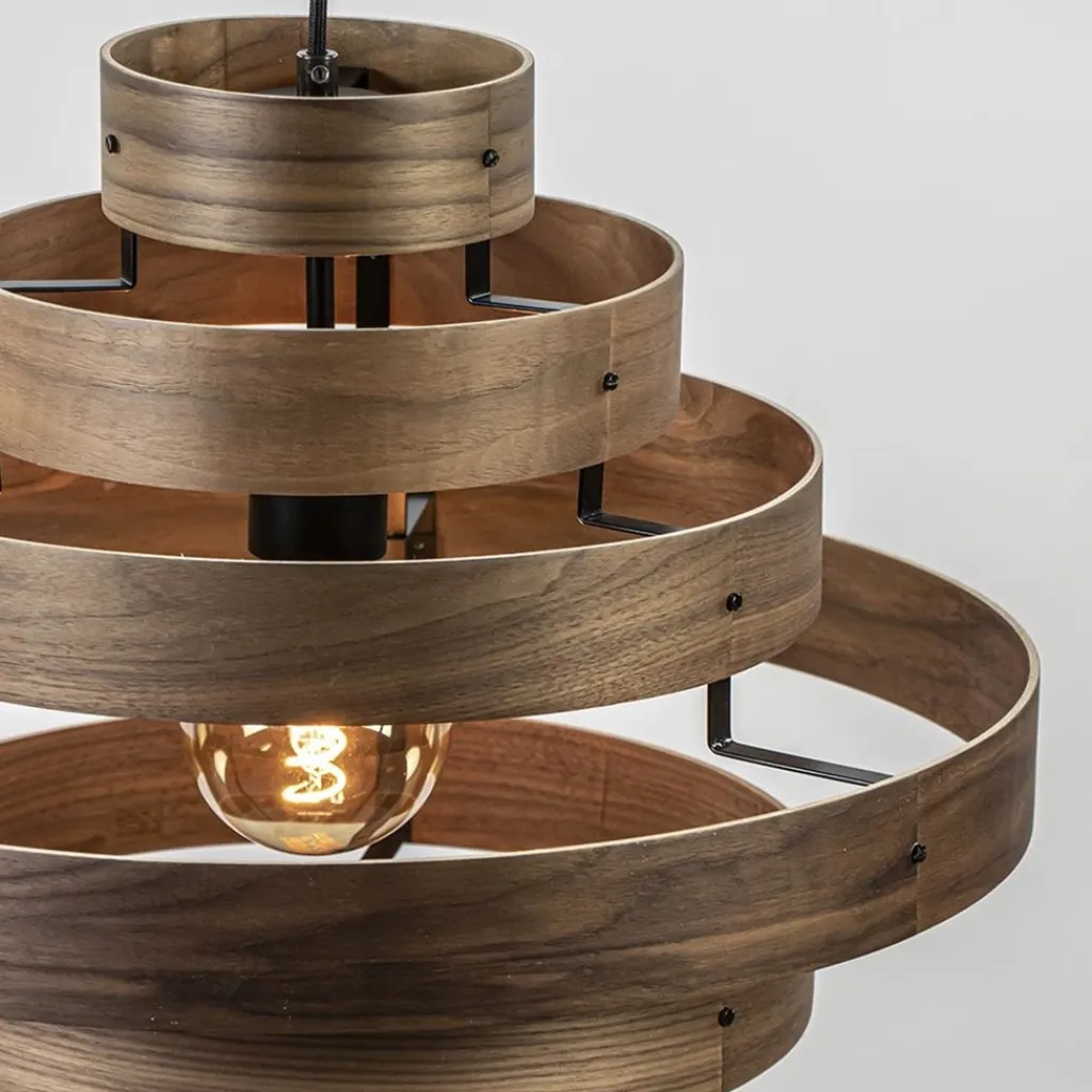 Straluma Hanglamp Walnut  zwart / walnoot hout> Woonkamerlampen|Slaapkamerlampen