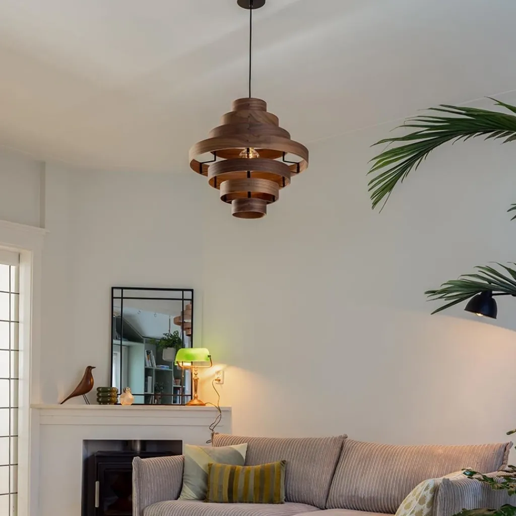 Straluma Hanglamp Walnut  zwart / walnoot hout> Woonkamerlampen|Slaapkamerlampen