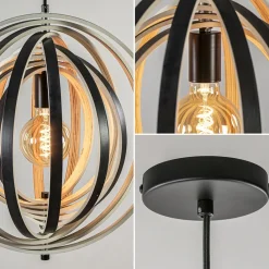Straluma Hanglamp Woody 44 zwart/naturel hout><noscript><img width=