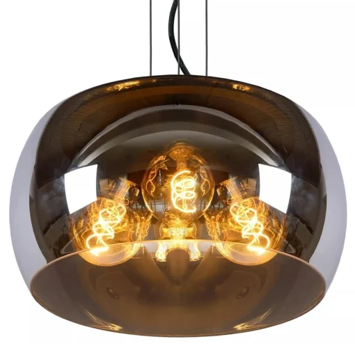 Straluma Hanglamp zwart + smoke glas 40cm> Eettafellampen|Eetkamerverlichting