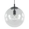 Straluma Hanglamp zwart met helder glazen bol 30 cm> Woonkamerlampen|Slaapkamerlampen