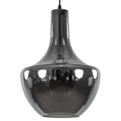 Straluma Hanglamp zwart met smoke glazen kap> Nachtkastlampen|Woonkamerlampen