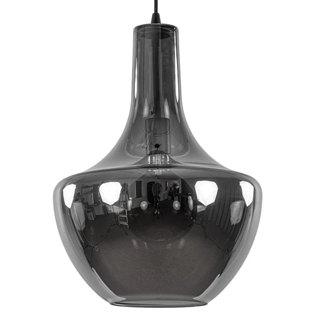 Straluma Hanglamp zwart met smoke glazen kap> Nachtkastlampen|Woonkamerlampen